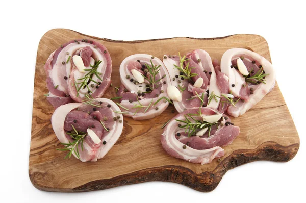 Strips of bacon topped — Stock Photo, Image
