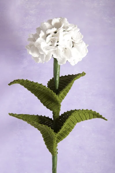 tığ işi çiçek mavi ortanca