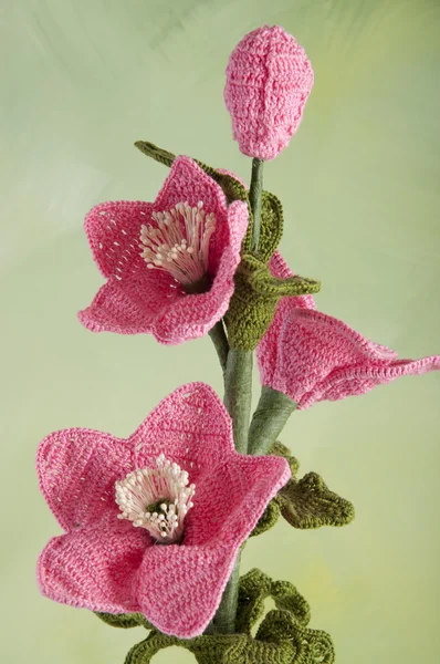 Horgolt virágok hunyorokkal Stock Kép