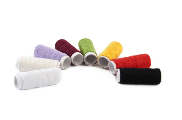 stock image Spools of sewing thread in various colors