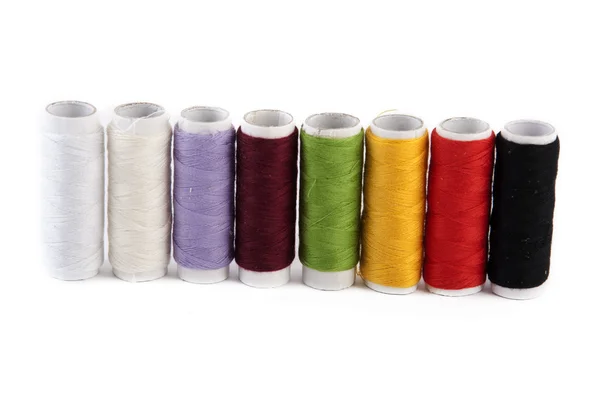 stock image Spools of sewing thread in various colors