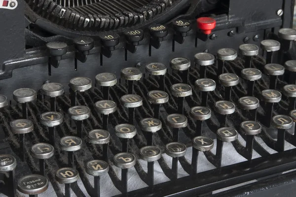 Detalhe da máquina de escrever, cirílico — Fotografia de Stock