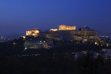 Athens Acropolis at twilight clipart