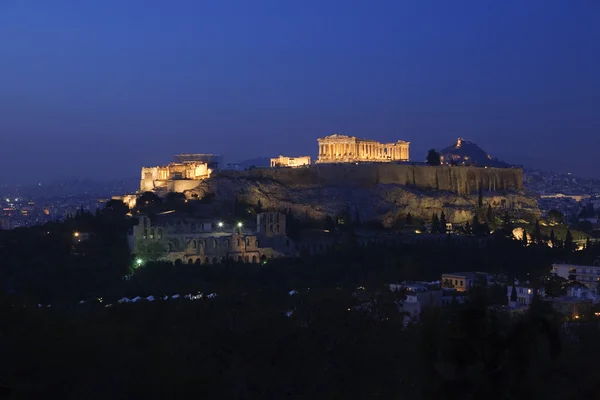 Atina Akropol alacakaranlıkta — Stok fotoğraf