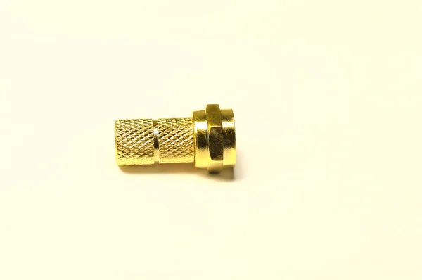 Zlaté f konektory — Stock fotografie
