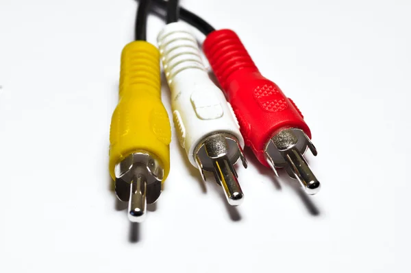 Macro shot of RCA AV interconnection cable — Stock Photo, Image