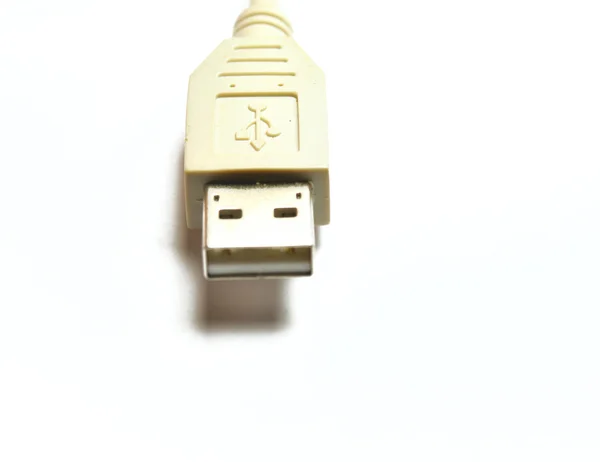 Cabo USB isolado em branco — Fotografia de Stock