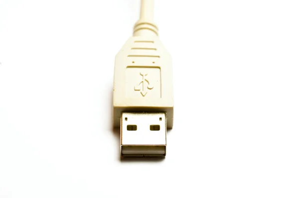 Cavo USB isolato su bianco — Foto Stock