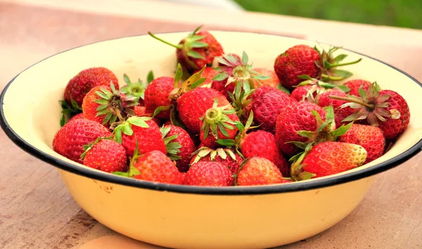 Erdbeeren im Teller — Stockfoto