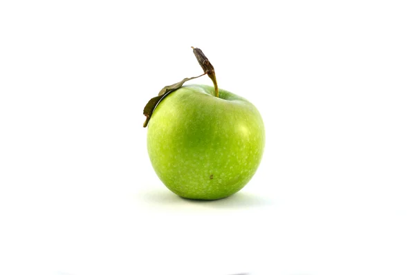 Зелене яблуко, ізольовані — стокове фото