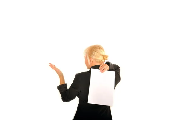 Γυναίκα των επιχειρήσεων. απομονωθεί σε λευκό φόντο. με κενό — Φωτογραφία Αρχείου