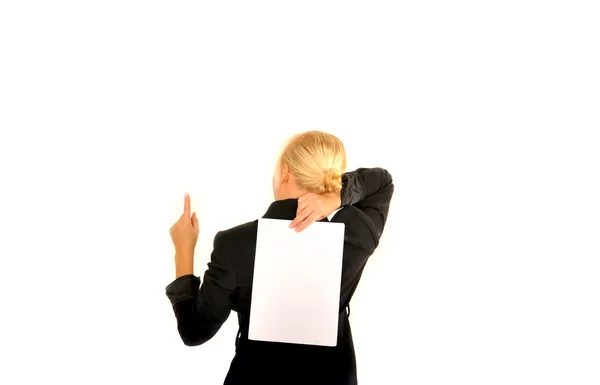 Geschäftsfrau. isoliert über weißem Hintergrund. mit Leerzeichen — Stockfoto