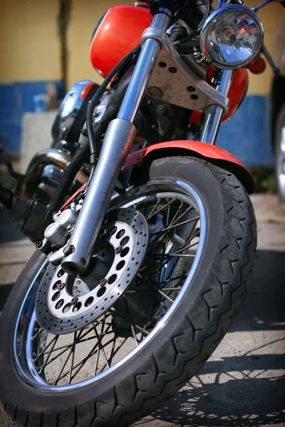 Roda dianteira da motocicleta — Fotografia de Stock