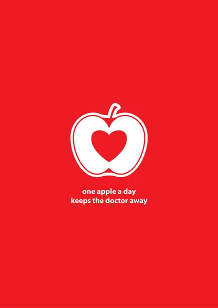 แอปเปิ้ลที่มีหัวใจ — ภาพเวกเตอร์สต็อก
