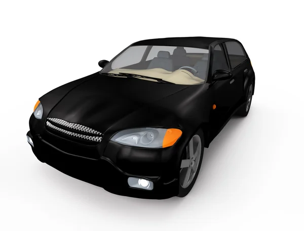 Schwarzes Auto auf weißem Hintergrund — Stockfoto