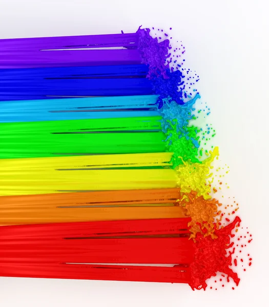 Spritzt Farbe wie ein Regenbogen — Stockfoto