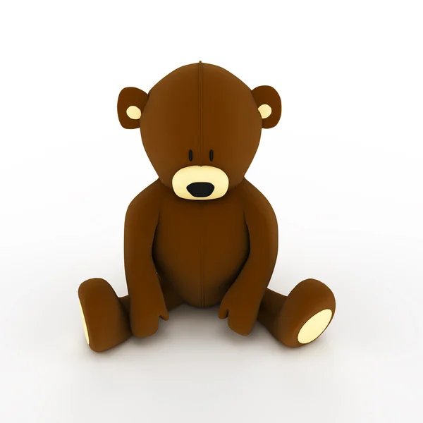Плюшевий коричневий плюшевий ведмедик ізольований на білому тлі — стокове фото