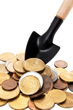 To rake in the money a shovel clipart