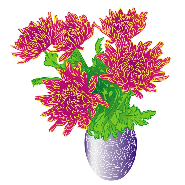 Asters in vase raster — Stock Photo, Image