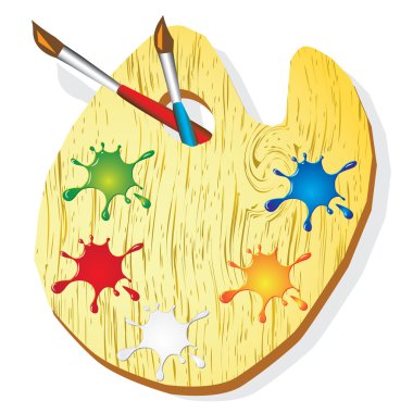 Palette of the artist raster clipart