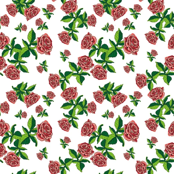 Pattern rose on white small — Stock Photo, Image