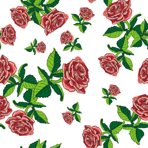 Pattern rose on white — Stock Photo, Image