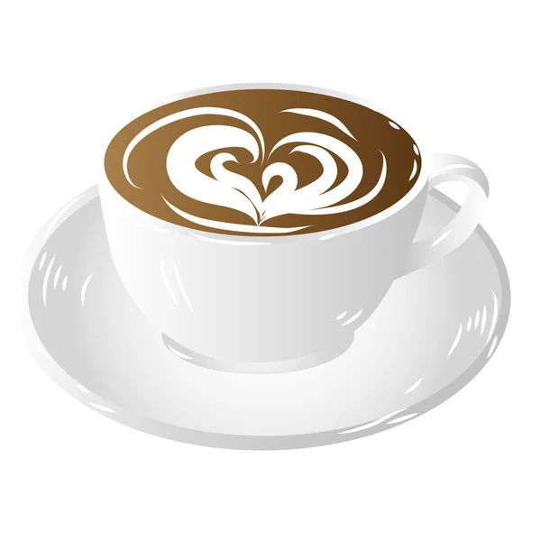 Tasse Kaffee, isoliert auf weißem Hintergrund Raster — Stockfoto
