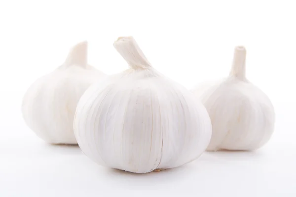 Fresh three garlics on white background — Stock Photo, Image