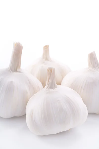 Fresh four garlics on white background — Stock Photo, Image