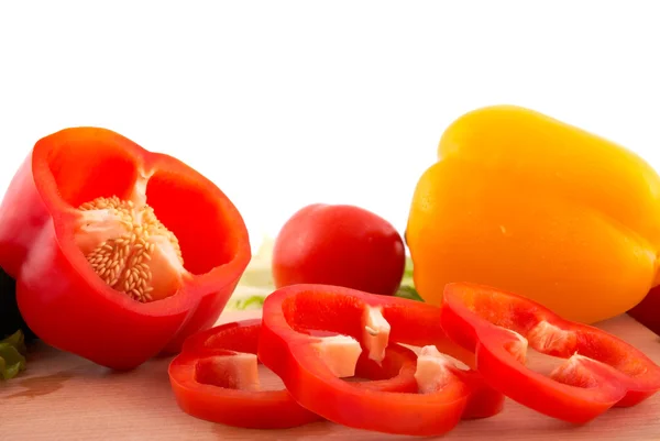 stock image Fresh peppers cuts on white background