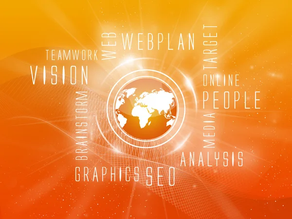 Bakgrund webplan, sociala, orange, orange jorden — Stockfoto