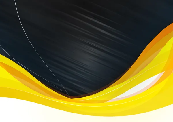 Black-Yellow wavelike background Kubbyti — Stock Photo, Image