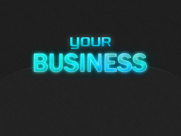 Donkere achtergrond met lichte blauwe tekst uw bedrijf — Stockfoto