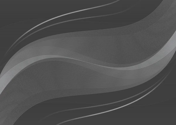 Sötét szürke (fekete) wavelet háttér Dezső 3, fehér hullámok — Stock Fotó
