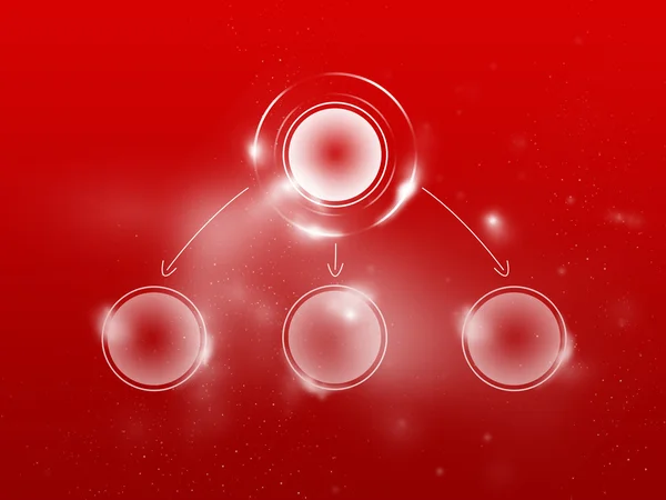 Red clear scheme for completion of data, 1 primary and 3 secundary — Stock Photo, Image