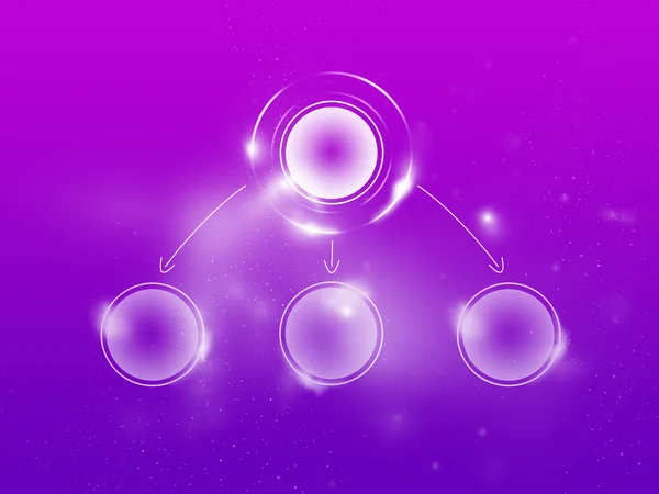 Фиолетовая прозрачная схема для завершения данных, 1 первичная и 3 вторичные — стоковое фото