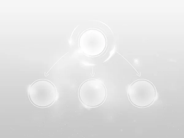 Светло-серо-белая (серебряная) четкая схема передачи данных, 1 первичная и 3 вторичные — стоковое фото