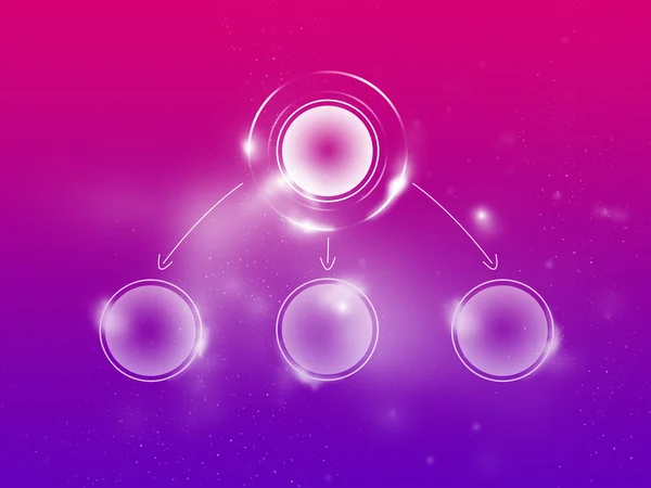Магента-Фиолет четкая схема передачи данных, 1 первичная и 3 вторичные — стоковое фото
