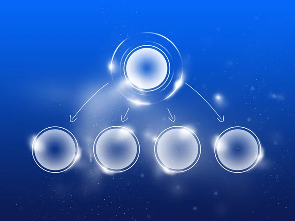 Dark Blue clear scheme for completion of data,1 primary and 4 secundary — Stock Photo, Image