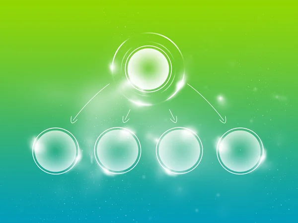 Grün-cyanblau klares Schema zur Vervollständigung der Daten, 1 Primär- und 4 Sekundärdaten — Stockfoto