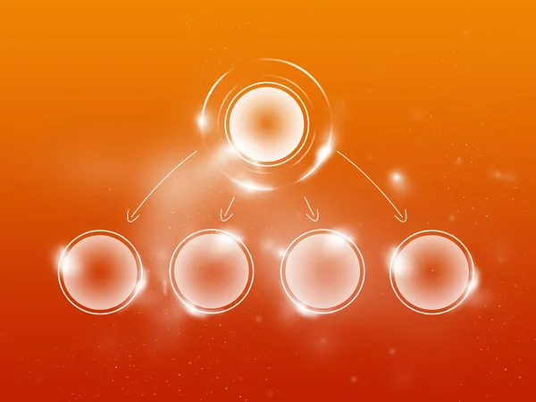 Orangefarbenes klares Schema für die Vervollständigung der Daten, 1 Primär- und 4 Sekundärdaten — Stockfoto