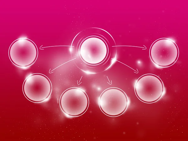 Magenta-Red clear scheme for completion of data,1 primary and 6 secundary — Stock Photo, Image