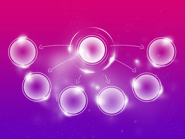 Magenta-Violet clear scheme for completion of data,1 primary and 6 secundary — Stock Photo, Image