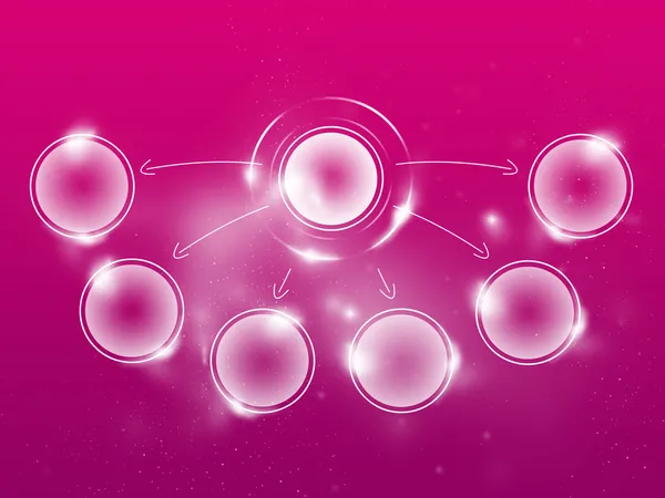 Magenta clear scheme for completion of data,1 primary and 6 secundary — Stock Photo, Image