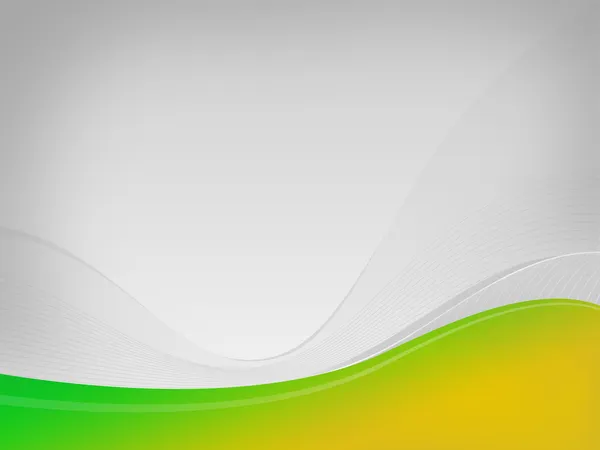Sfondo ondulato grigio chiaro Dizzy-HF, spazio d'onda verde-giallo "brasil" — Foto Stock