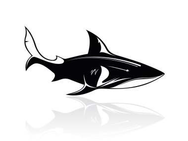 The vector image of a shark, orca, whale, logo, sign, icon clipart