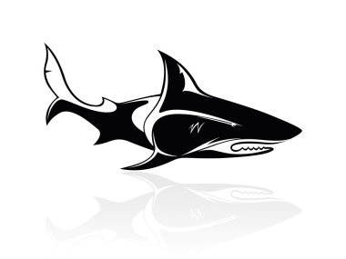 The vector image of a shark, orca, whale, logo, sign, icon clipart