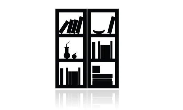 Bibliothekssymbol, Möbelsymbol, Büro, Haus, Inneneinrichtung — Stockvektor