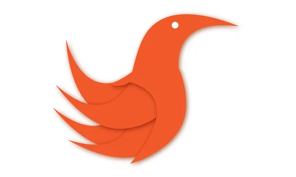 Orange Bird embléma, jel, ikon, vector — Stock Vector