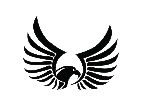Eagle hawk falcon - dvě křídla - černá verze, vektor — Stockový vektor